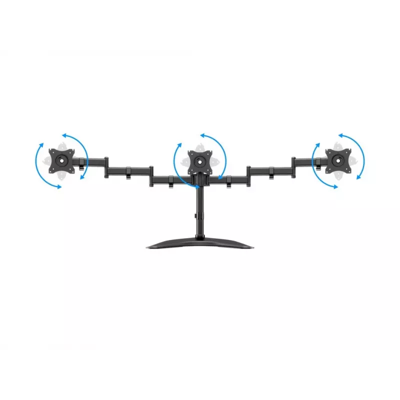 Monitor Desk Stand MULTIBRACKETS M Deskstand Basic Triple — 3-way, VESA 75x75–100x100, supports up to 24 kg, for 15 inch–27 inch screens, Must