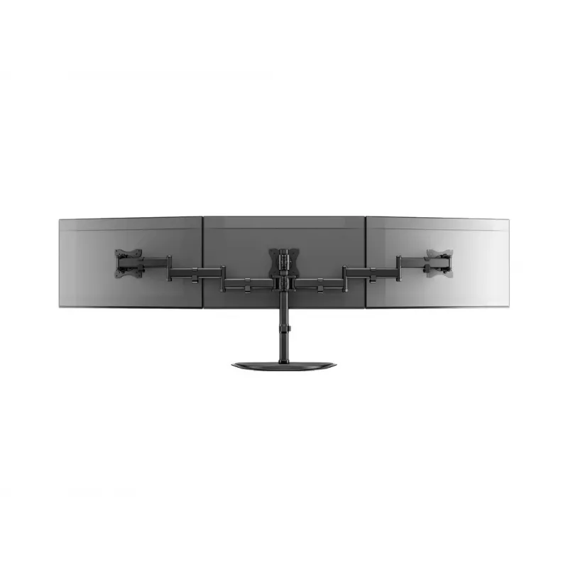 Monitor Desk Stand MULTIBRACKETS M Deskstand Basic Triple — 3-way, VESA 75x75–100x100, supports up to 24 kg, for 15 inch–27 inch screens, Must