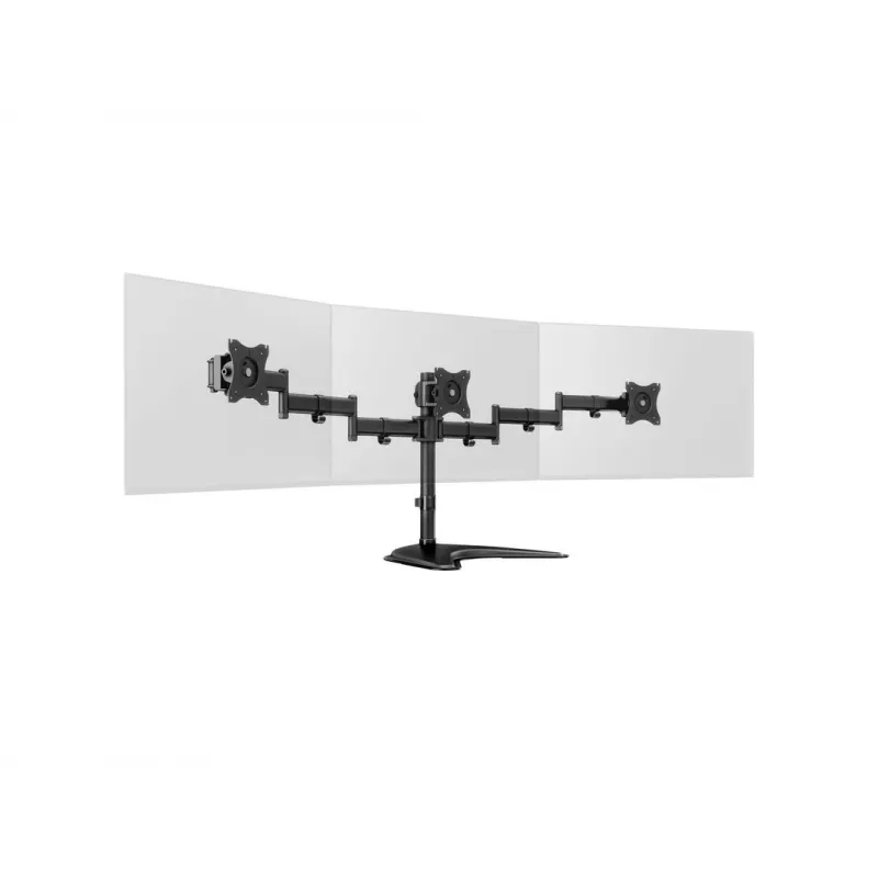 Monitor Desk Stand MULTIBRACKETS M Deskstand Basic Triple — 3-way, VESA 75x75–100x100, supports up to 24 kg, for 15 inch–27 inch screens, Must
