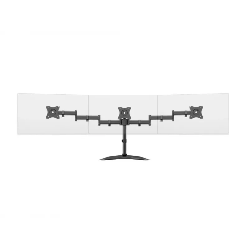 Monitor Desk Stand MULTIBRACKETS M Deskstand Basic Triple — 3-way, VESA 75x75–100x100, supports up to 24 kg, for 15 inch–27 inch screens, Must