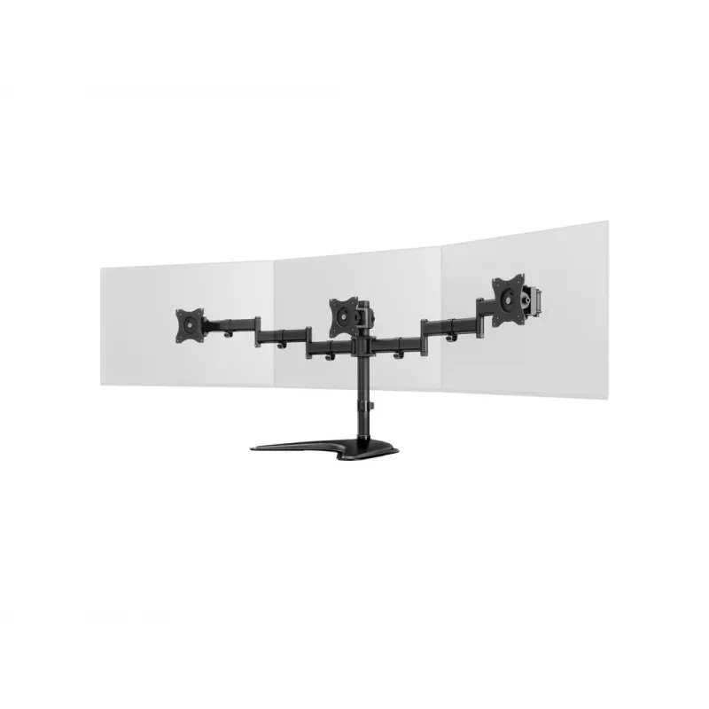 Monitor Desk Stand MULTIBRACKETS M Deskstand Basic Triple — 3-way, VESA 75x75–100x100, supports up to 24 kg, for 15 inch–27 inch screens, Must