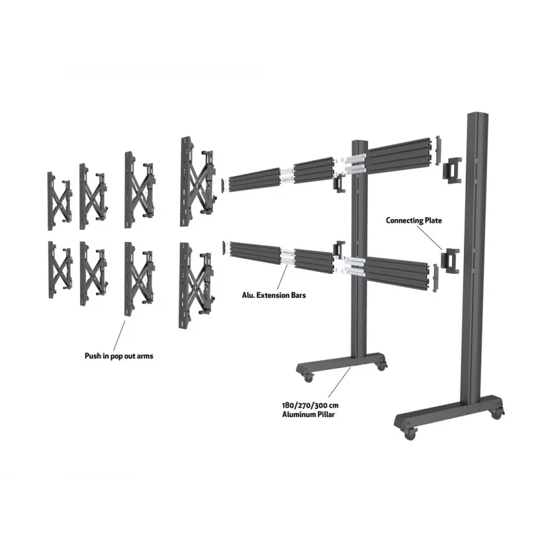 Siinipikendus Multibrackets M Pro Series Alumiinium 180 mm