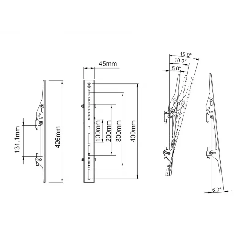 Lameekraani kinnitusõlg MULTIBRACKETS M Pro Series Tilt Arms 400mm, must, alumiinium/teras, 2 tk