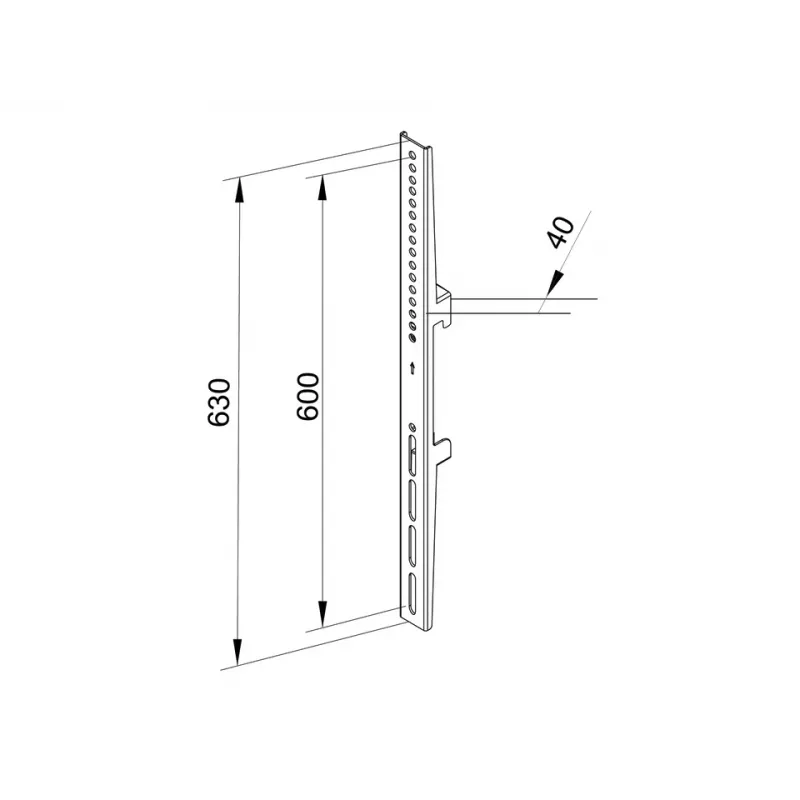 Lameda paneeli kinnitusõlg Multibrackets M Pro Series Fixed Arms 600 mm, teras, must, 2 tk komplekt