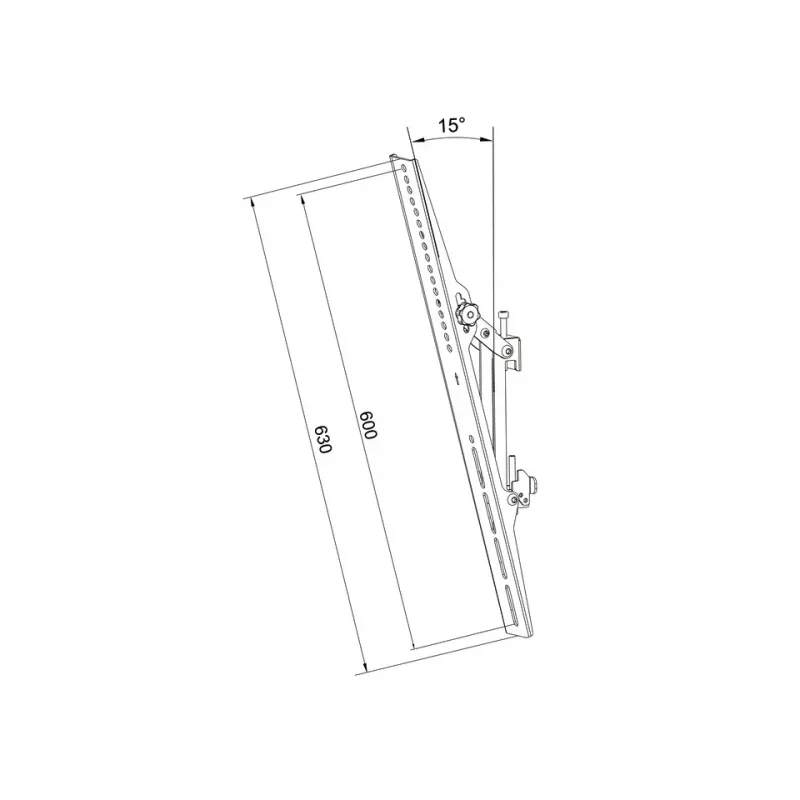 Lamepaneelikinnitusvars MULTIBRACKETS M Pro Series Tilt Arms 600 mm, teras, must, 2 tk