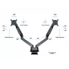 Multibrackets M VESA gaasvedruga topeltekraani klamberkinnitus must 20 kg 15-32 tolli
