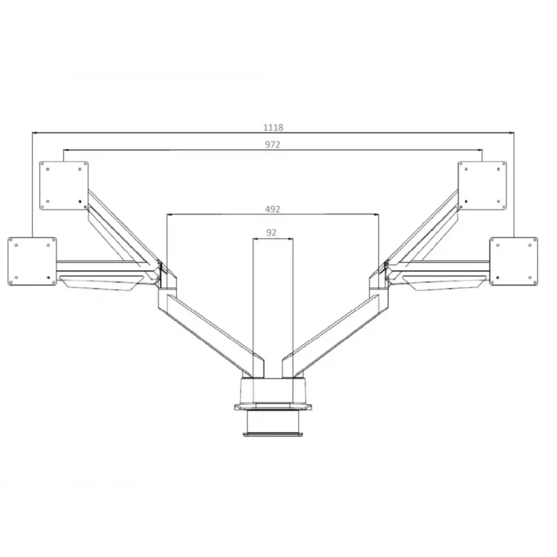 Multibrackets M VESA gaasvedruga topeltekraani klamberkinnitus must 20 kg 15-32 tolli