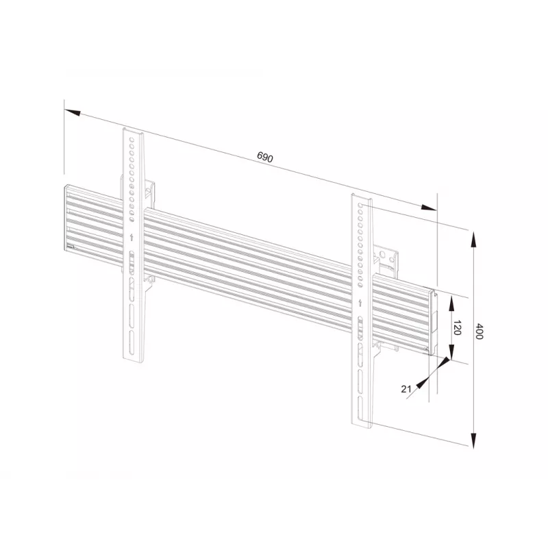 Multibrackets M Wallmount Pro MBW1U Fixed Must 50 kg 40–65 tolli