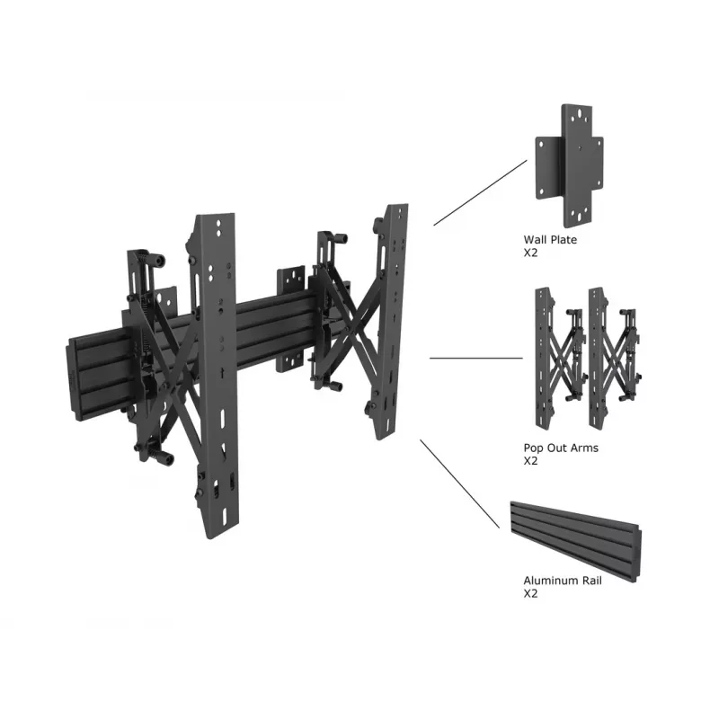 Seinakinnitus Multibrackets M Wallmount Pro MBW1U Must 30 kg 40-65 tolli