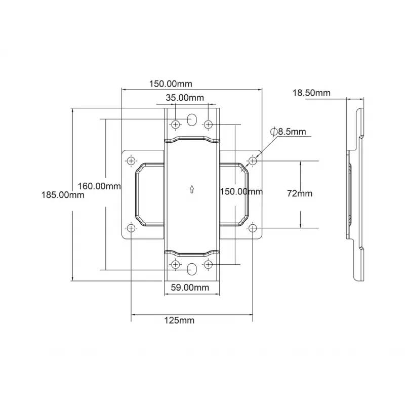 Multibrackets M Pro Series - Wallmount Plate Small, Seinaplaat, Must, Teras, 30 kg, Siin, M Pro Series