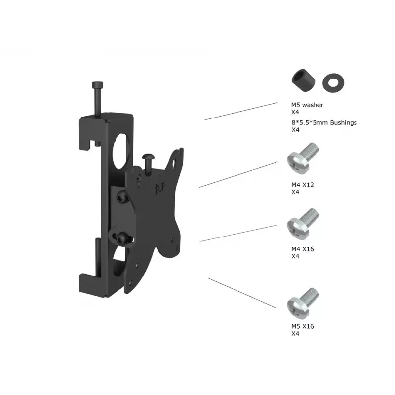 Multibrackets M Pro Series - Monitor Mount Flex Pro 75/100, kinnitusklamber, must, teras, 20 kg, lagi/põrand, Pro Series