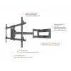 Multibrackets M Universal Long Reach Arm 1010mm HD Single 40kg 42-75 tolli