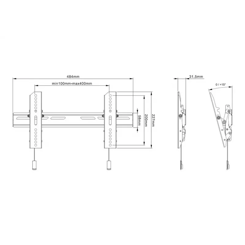 TV-kinnitus Multibrackets M OLED Super õhuke Tilt 50 kg 32-65 tolli