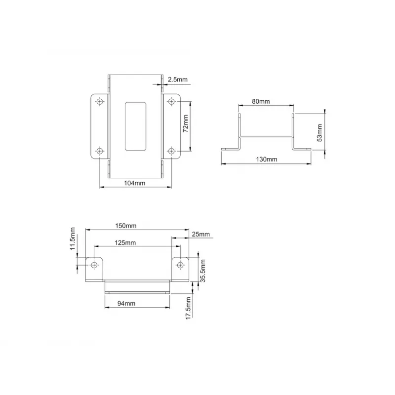 Seadmeplaat Multibrackets M Pro Series Connecting plate Must Teras 2,1 kg
