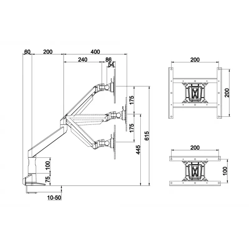 Multibrackets M VESA Gas Lift XL Single Must