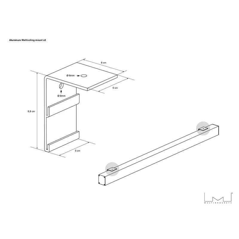 Multibrackets M 1:1 manuaalne projektsiooniekraan 240x240, 135 tolli valge väljaanne