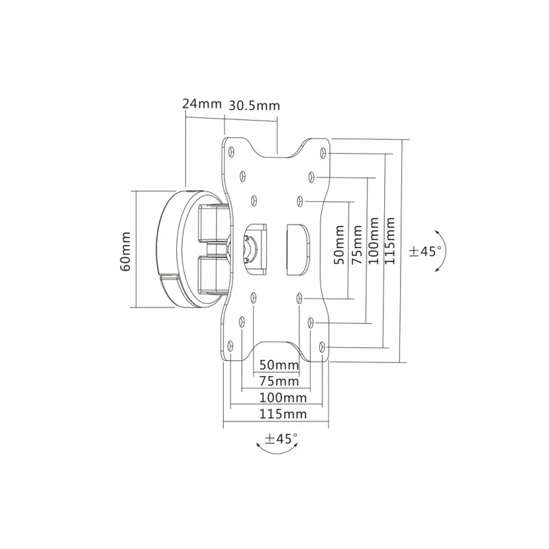 Täisliigendusega kinnitus Multibrackets M VESA I 50 75 100