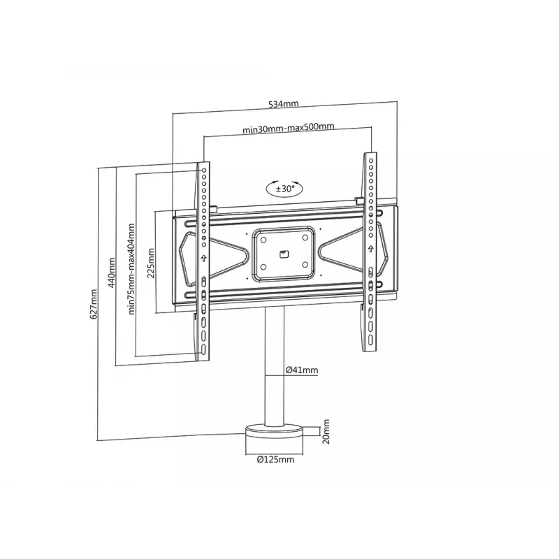 Multibrackets M VESA Bolt Down TV-kinnitus Turn 400 MAX 30 kg 23-55 tolli