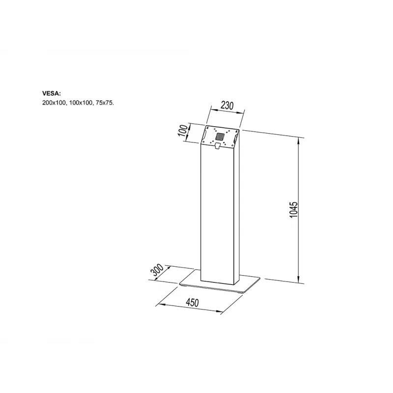 Multibrackets M Pro Series Kiosk must 15-32 tolli 20 kg kandevõime