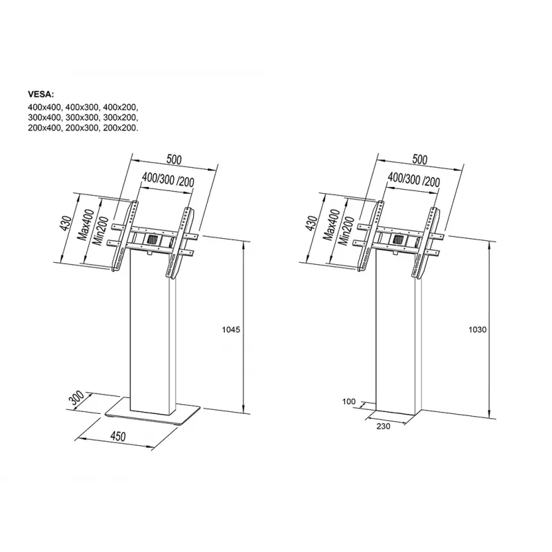 Multibrackets M Pro Series Kiosk Must 15-32 inch 20 kg 75x75-400x400