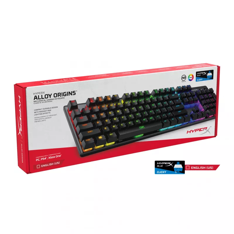HyperX Alloy Origins klaviatuur mänguritele USB QWERTY USA inglise must