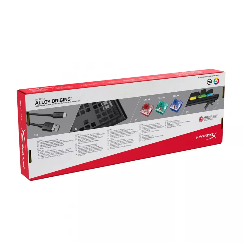 HyperX Alloy Origins klaviatuur mänguritele USB QWERTY USA inglise must