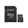 MicroSDXC välkmälukaart Kingston 128 GB Industrial C10 A1 pSLC UHS-I, 100 MB/s lugemine, 80 MB/s kirjutamine, V30/U3, must + SD-adapter