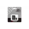 MicroSDXC välkmälukaart Kingston 128 GB Industrial C10 A1 pSLC UHS-I, 100 MB/s lugemine, 80 MB/s kirjutamine, V30/U3, must + SD-adapter