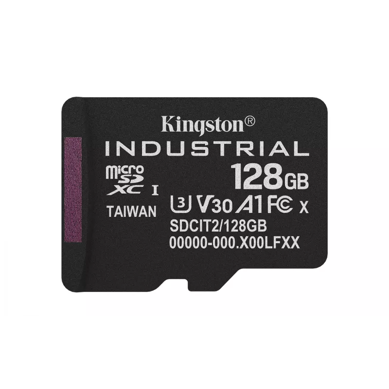 Kingston Technology 128GB microSDXC Industrial C10 A1 pSLC Card üksikpakend w/o Adapter