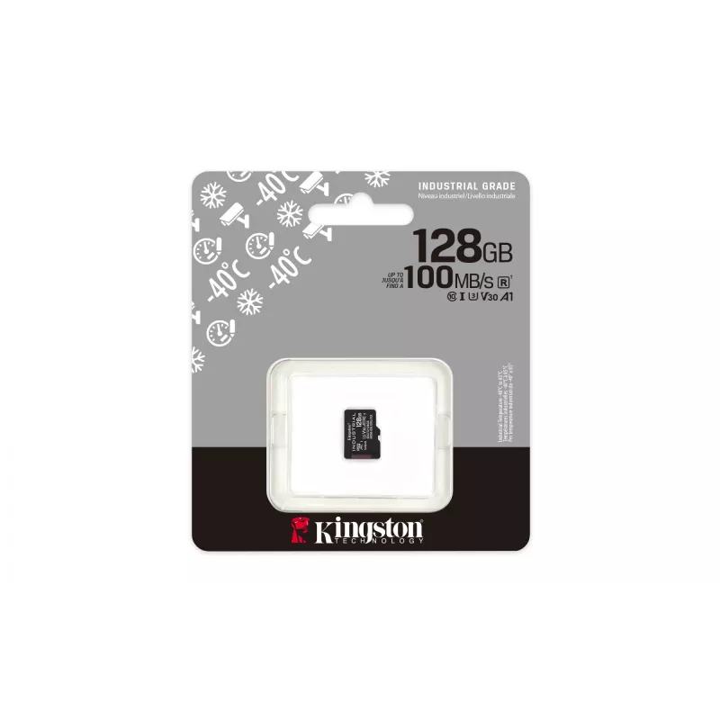 Kingston Technology 128GB microSDXC Industrial C10 A1 pSLC Card üksikpakend w/o Adapter