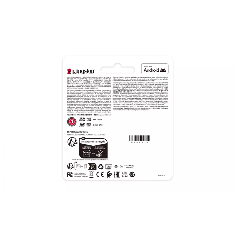 Kingston Technology 128GB microSDXC Industrial C10 A1 pSLC Card üksikpakend w/o Adapter