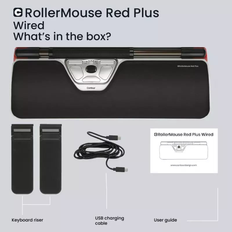 Contour Design Rollerhiir Red Plus juhtmega ergonoomiline hiir USB-C 2800 DPI