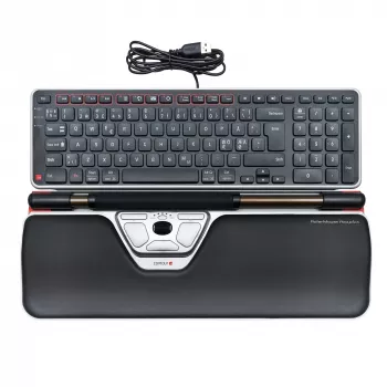 Contour Design Rollerhiir Red Plus + Balance juhtmega, täissuuruses (100%), juhtmega, USB, QWERTY, must, hiir kaasas