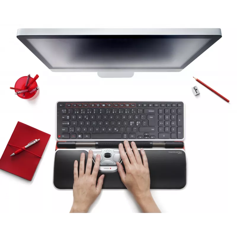 Contour Design Rollerhiir Red Plus + Balance juhtmega, täissuuruses (100%), juhtmega, USB, QWERTY, must, hiir kaasas