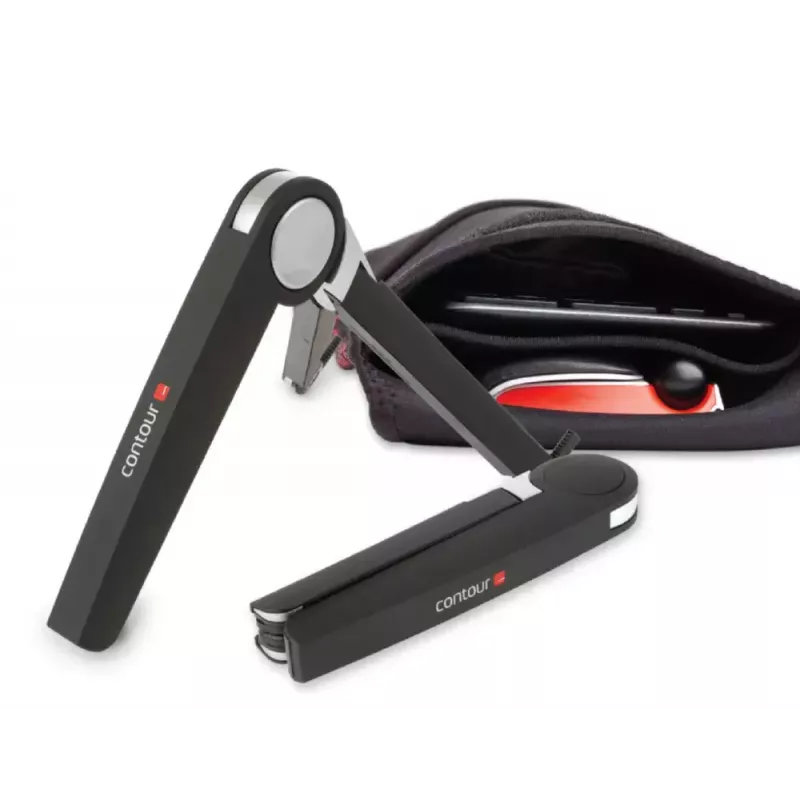 Contour Rollerhiir Red Plus WL Travel Kit — juhtmevaba RF, täissuuruses klaviatuuri vormitegur, must, sisaldab hiirt ja randmetuge