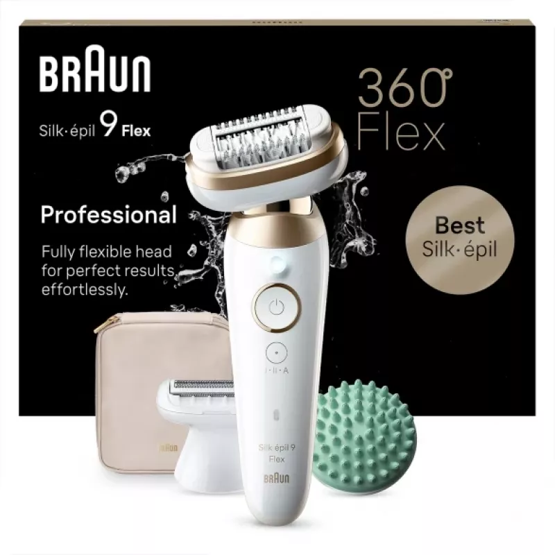 Braun Silk-épil 9 Flex 9-071 3D 40 pintsetti Kuldne, Valge