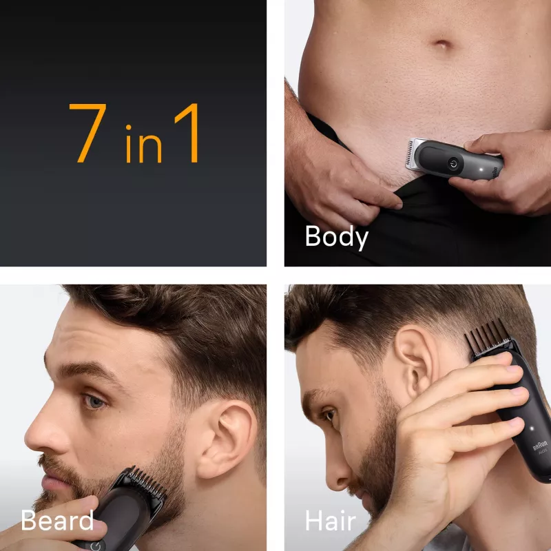 Braun AIO5520 juukselõikus- ja habemetrimmer Must, Hall 14 Liitiumioon (Li-Ion)