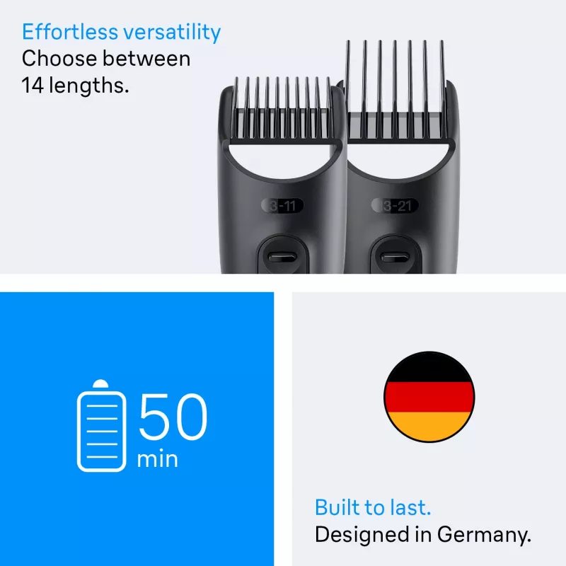 Braun AIO3500 juukselõikus- ja habemetrimmer Must, Hall 14 Nikkel-metallhüdriid (NiMH)