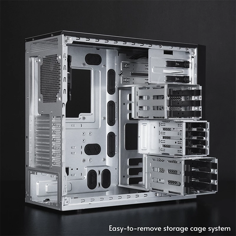 Arvutikorpus CHIEFTEC BW-01B-OP Midi Tower ATX/ITX, toetab 6×3.5 tolli + 4×2.5 tolli, 2×5.25 tolli, taga 1×120 mm, SGCC, must, 200×510×465 mm