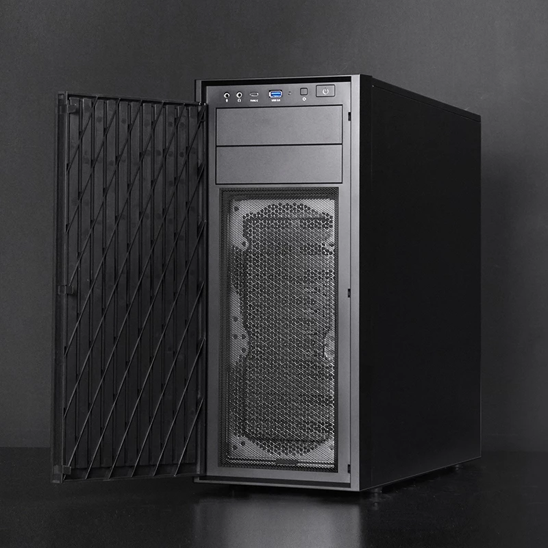 Arvutikorpus CHIEFTEC BW-01B-OP Midi Tower ATX/ITX, toetab 6×3.5 tolli + 4×2.5 tolli, 2×5.25 tolli, taga 1×120 mm, SGCC, must, 200×510×465 mm