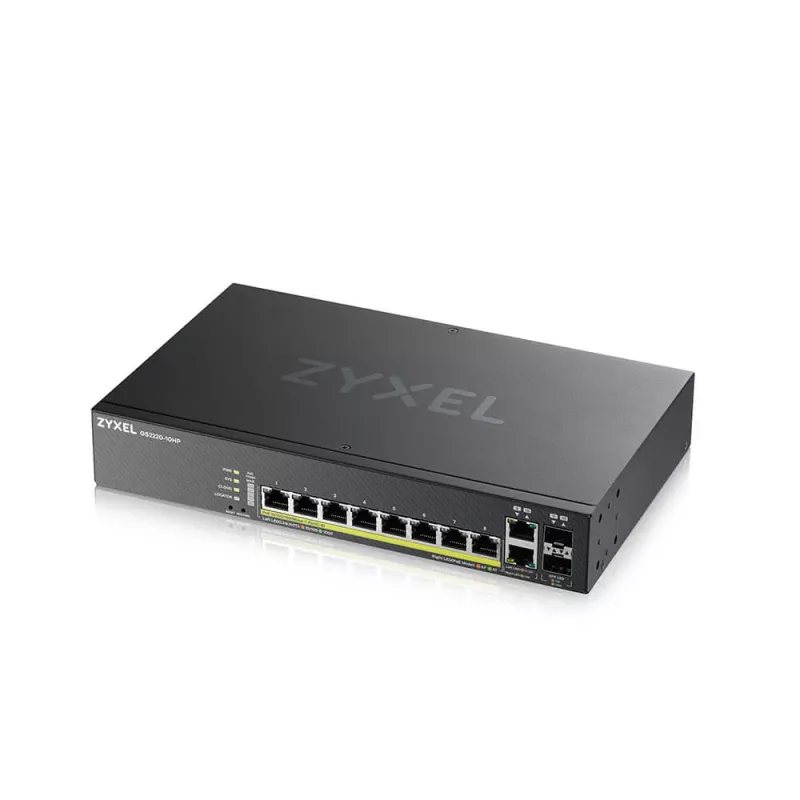 Zyxel GS2220-10HP-EU0101F võrgukommutaator Hallatav L2 Gigabit Ethernet (10/100/1000) Power over Ethernet (PoE) Must