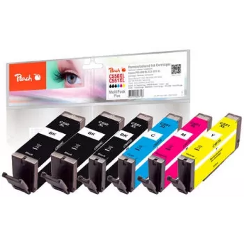 Peach PI100-188 tindikassett 6 tk Ühilduv Kõrge (XL) tootlikkusega Must, Tsüaan, magenta, Fotomust, Kollane