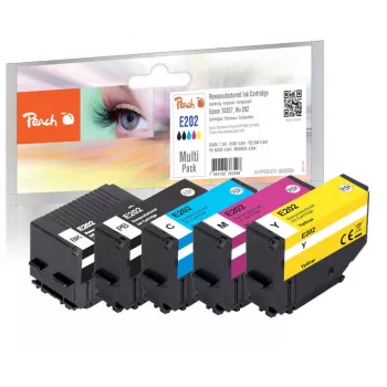 Peach PI200-674 tindikassett 5 tk Ühilduv Standardtootlusega Must, Tsüaan, magenta, Kollane