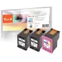 Peach PI300-1046 tindikassett 3 tk ühilduv Standardtootlikkusega must, tsüaan, magenta, kollane