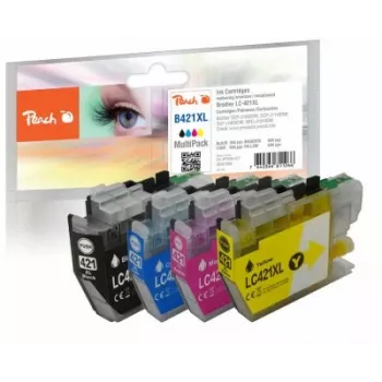 Peach PI500-377 tindikassett 4 tk Originaal Kõrgtulu (XL) Must, Tsüaan, magenta, Kollane
