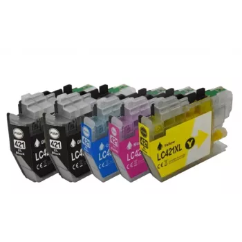 Peach PI500-378 tindipadrun 5 tk Ühilduv kõrge (XL) tootlikkus must, tsüaan, magenta, kollane