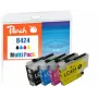 Peach PI500-389 tindikassett, 4 tk, originaal, standardtootlikkus, must, tsüaan, magenta, kollane