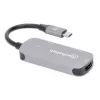 Manhattan USB-C dokk/jaotur, pordid (x3): HDMI, USB-A ja USB-C, toiteedastusega (PD) 100 W – vajab välist USB-C laadijat (ei kuulu komplekti). USB-toitega (välist toiteallikat pole vaja), kui PD ei kasutata, Alumiinium