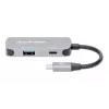 Manhattan USB-C dokk/jaotur, pordid (x3): HDMI, USB-A ja USB-C, toiteedastusega (PD) 100 W – vajab välist USB-C laadijat (ei kuulu komplekti). USB-toitega (välist toiteallikat pole vaja), kui PD ei kasutata, Alumiinium