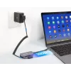 Manhattan USB-C dokk/jaotur, pordid (x3): HDMI, USB-A ja USB-C, toiteedastusega (PD) 100 W – vajab välist USB-C laadijat (ei kuulu komplekti). USB-toitega (välist toiteallikat pole vaja), kui PD ei kasutata, Alumiinium